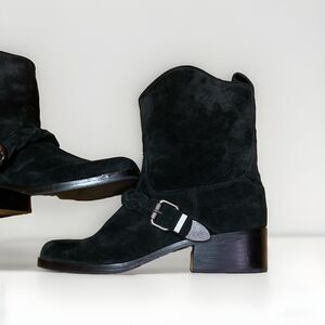 Belle Sigerson Morrison Women's‎ Suede Square Toe Ankle Boots  Sz 7B Black